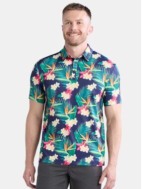 Birdie Bound Men's Novelty Print Golf Polo Shirt Size 5XL/TG NWT